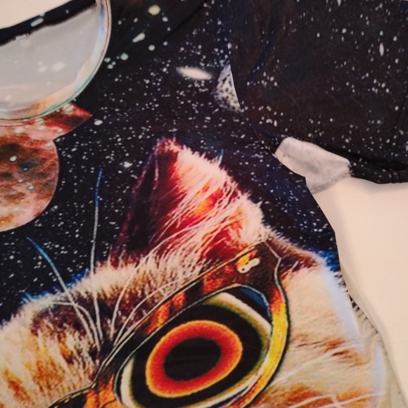 Galaxy Rainbow Space Cat T-Shirt (L) two sided print - Picture 9 of 15